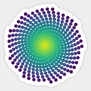 Whirlpool Spiral | Dark Peacock Yellow Green Blue Sticker